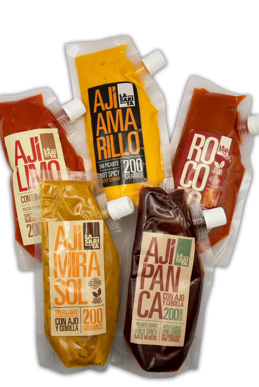 Tinkuna Chili Collection Peruvian ají paste variety pack 5 jars